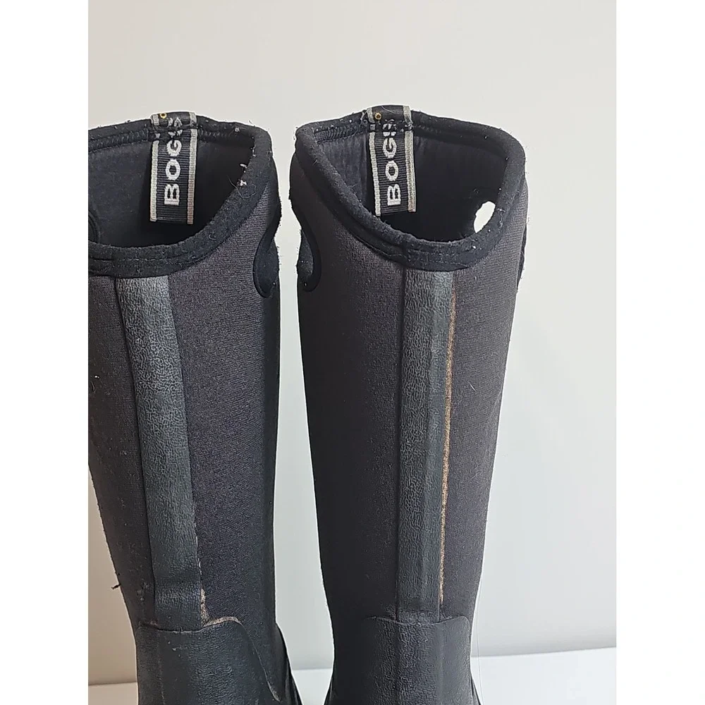 BOGS Boots Women's US 7 EUR 40 Classic High Handle Rubber Tall Black Waterproof